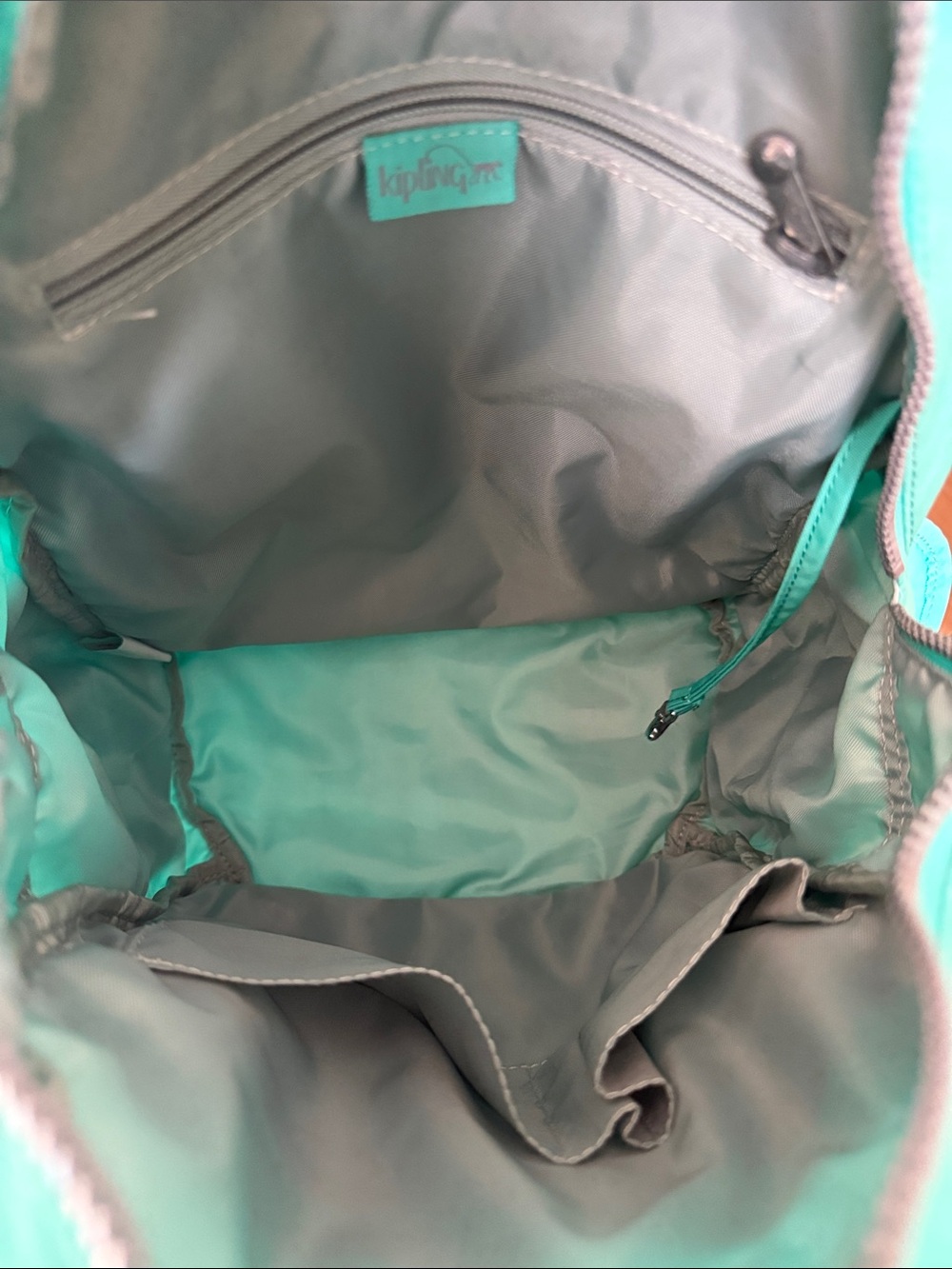 Kipling Turquoise Drawstring Backpack Shoulder Bag - Picture 6 of 6